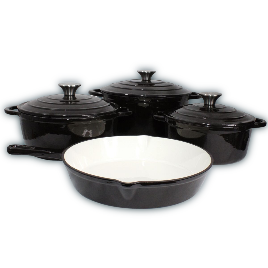 Cast Iron Ceramic Cookware Set - 7 Piece