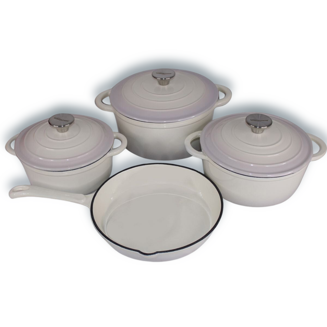 Cast Iron Ceramic Cookware Set - 7 Piece