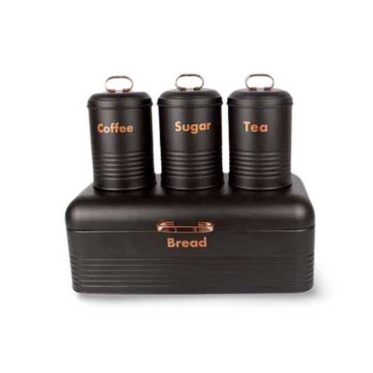 Bread Bin and Canister Set - 4-Piece