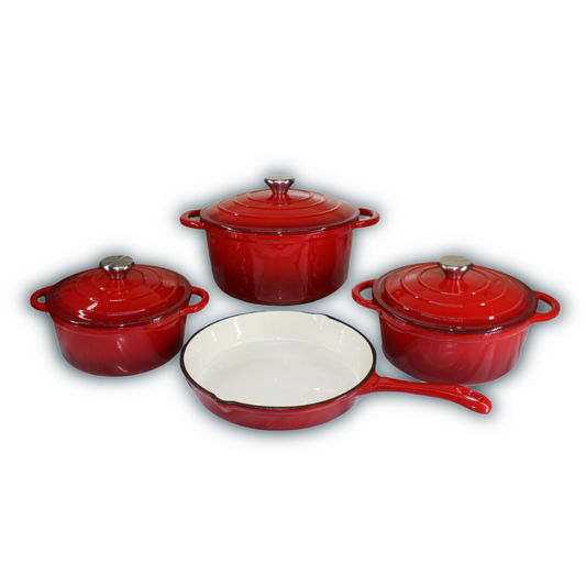 Cast Iron Ceramic Cookware Set - 7 Piece